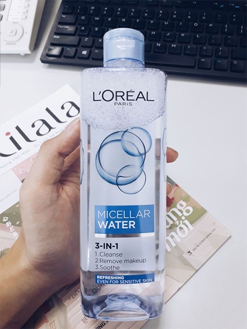 review-danh-gia-nuoc-tay-trang-loreal-mau-xanh-duong-nhat-loreal-paris-micellar-water-refreshing